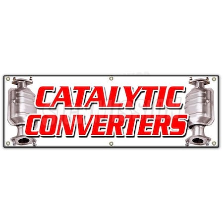 Signmission CATALYTIC CONVERTERS BANNER SIGN inspection asci auto cars repair a/c B-72 Catalytic Converters
